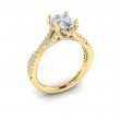 Woven Pave Oval Diamond Engagement Ring