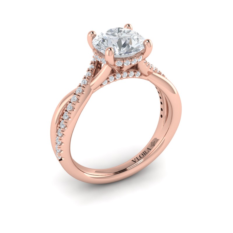 Entwined Hidden Halo Engagement Ring