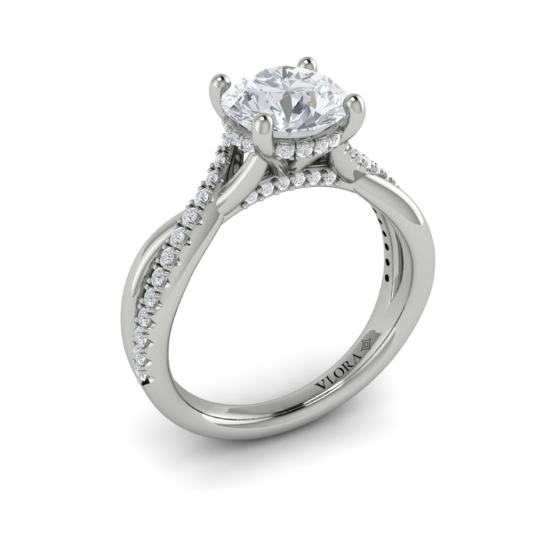 Entwined Hidden Halo Engagement Ring