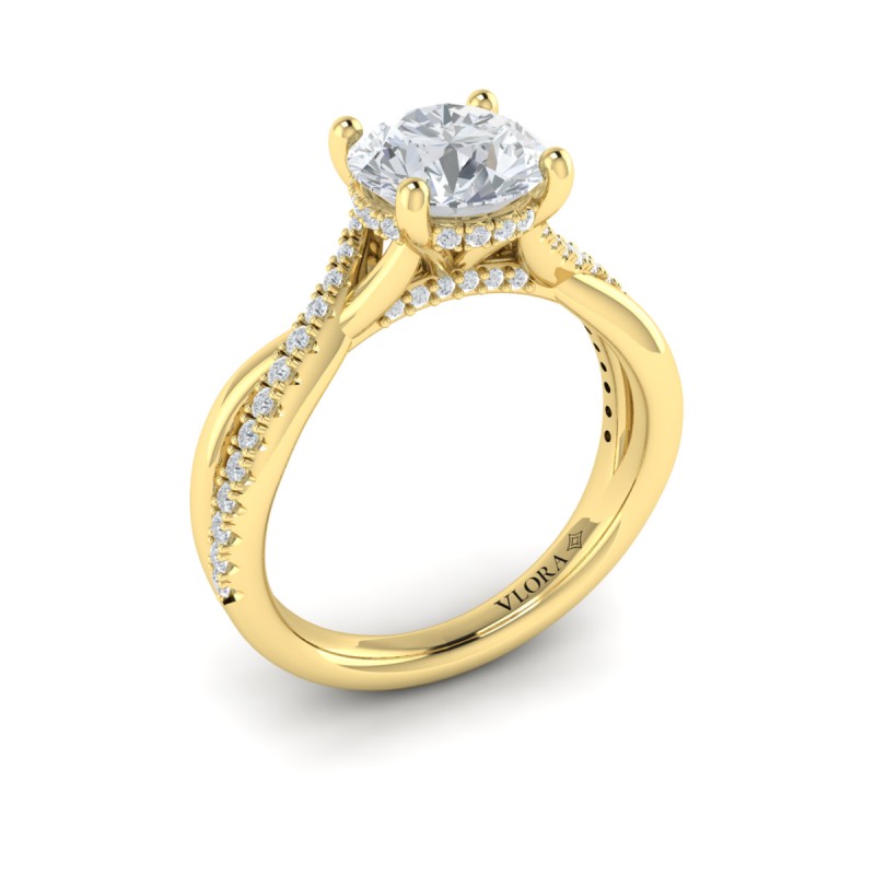 Entwined Hidden Halo Engagement Ring