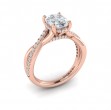 Entwined Oval Hidden Halo Engagement Ring