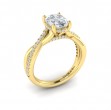 Entwined Oval Hidden Halo Engagement Ring