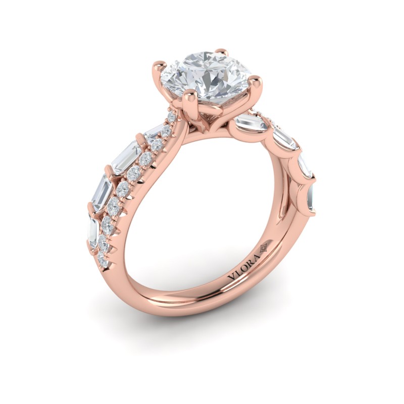 Entwined Round Diamond Engagement Ring