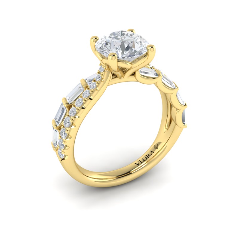 Entwined Round Diamond Engagement Ring