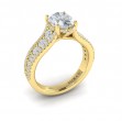 Bold Cathedral Oval Diamond Engagement Ring