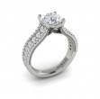 Bold Cathedral Round Diamond Engagement Ring