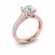 Dramatic Cathedral Hidden Halo Engagement Ring
