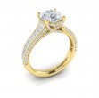 Dramatic Cathedral Hidden Halo Engagement Ring
