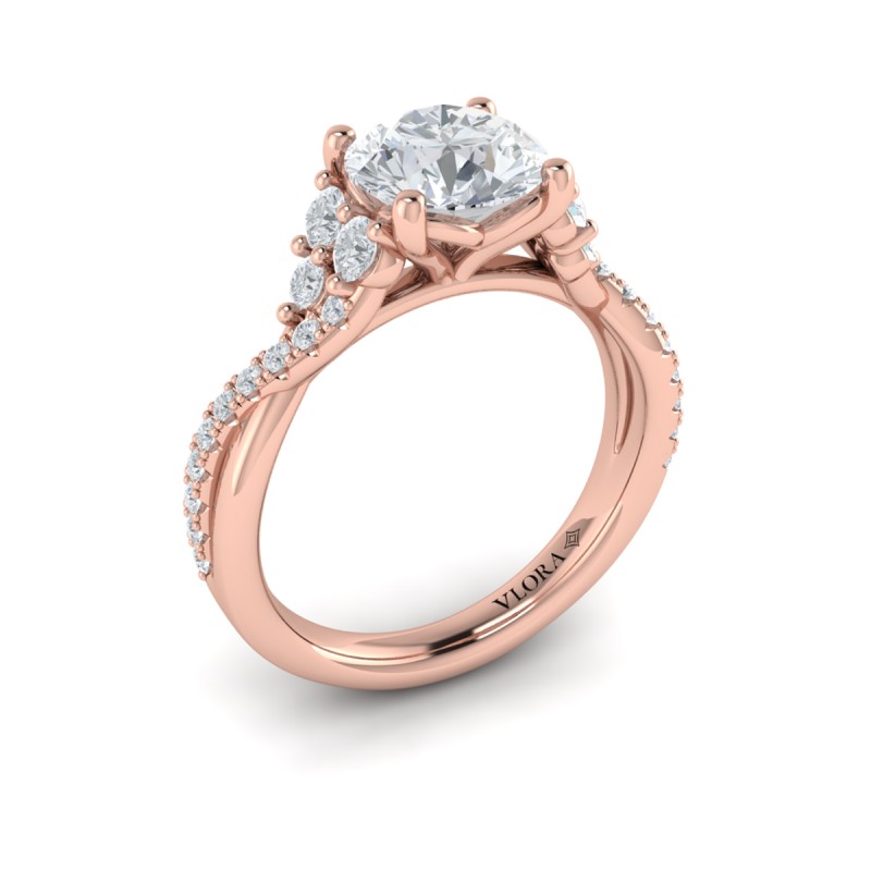 Entwined Round Engagement Ring
