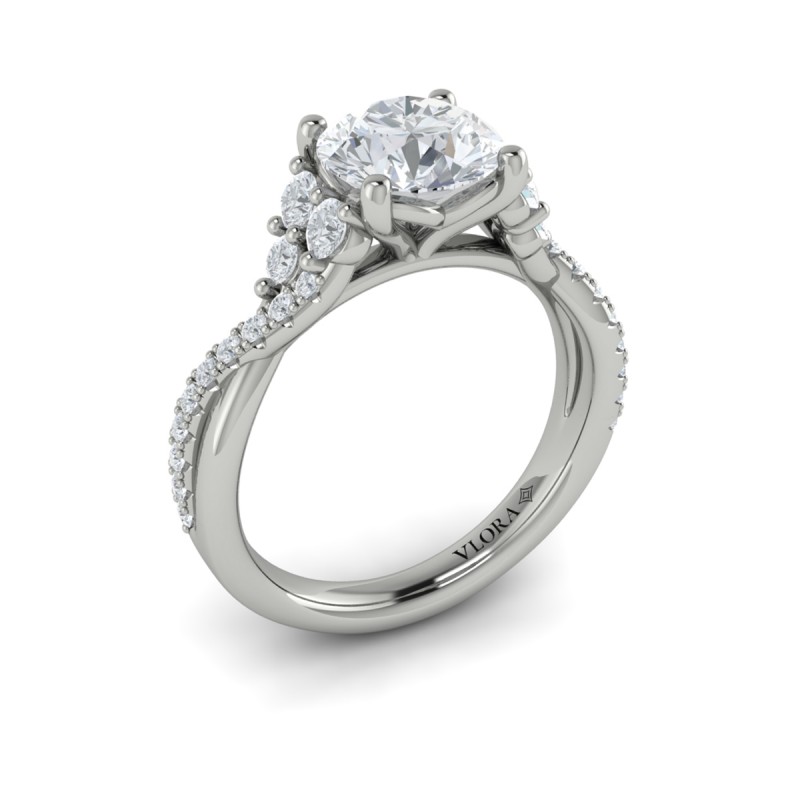 Entwined Round Engagement Ring