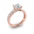 Grand Cathedral Round Diamond Engagement Ring