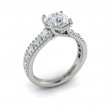 Grand Cathedral Round Diamond Engagement Ring