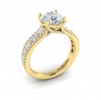 Grand Cathedral Round Diamond Engagement Ring