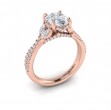Enchanted Vine Oval Hidden Halo Engagement Ring