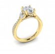 Enchanted Vine Oval Hidden Halo Engagement Ring