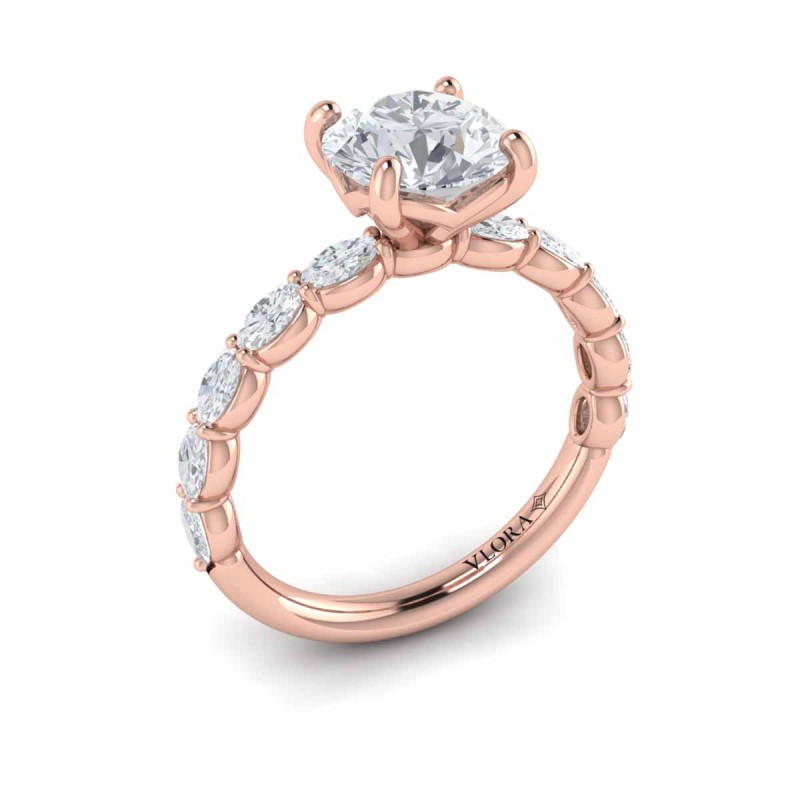 Graceful Round Diamond Engagement Ring