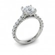 French Cathedral Round Diamond Engagement Ring