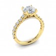 French Cathedral Round Diamond Engagement Ring