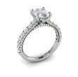 French Cathedral Oval Hidden Halo Engagement Ring