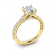 French Cathedral Oval Hidden Halo Engagement Ring