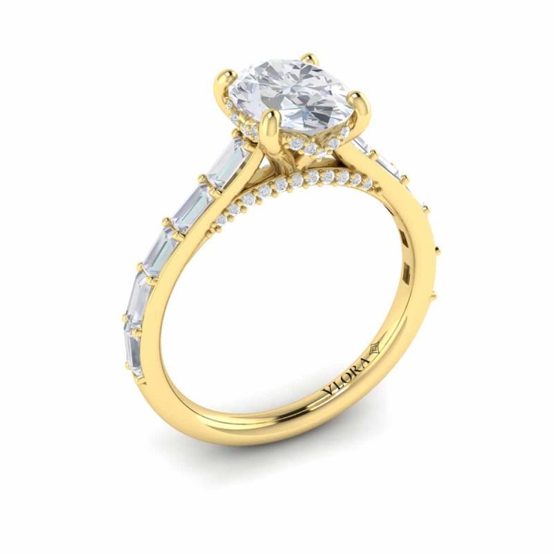 Serenity Oval Hidden Halo Engagement Ring