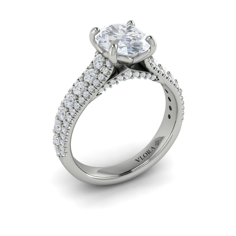 Bold Cathedral Oval Engagement Ring
