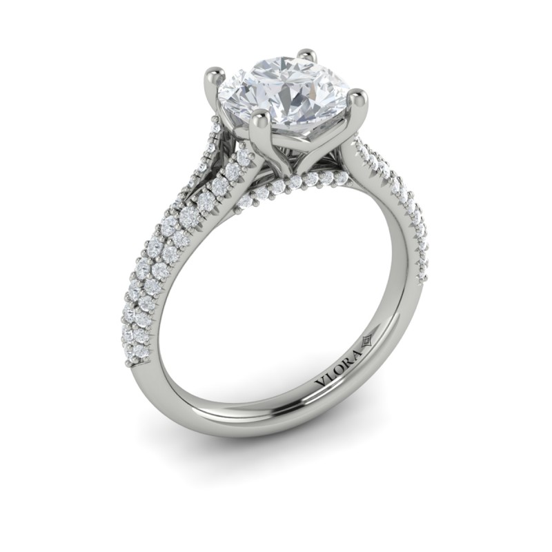 Splendid Cathedral Split Shank Engagement Ring