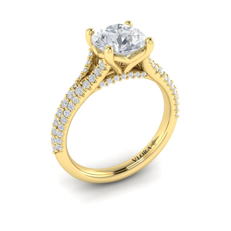 Splendid Cathedral Split Shank Engagement Ring