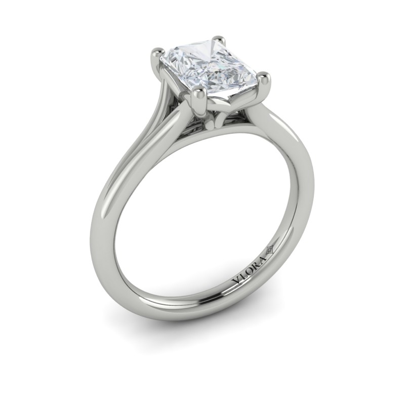Solitaire Emerald Cut Engagement Ring