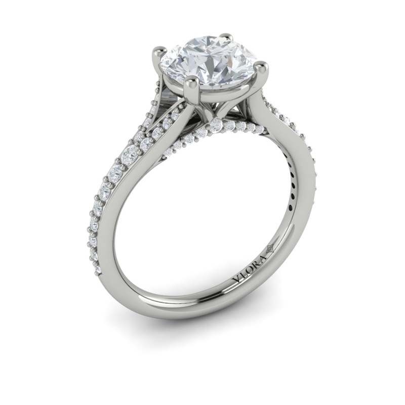 Charming Cathedral Split Shank Engagement Ring