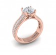 Opulent Cathedral Round Diamond Engagement Ring