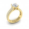 Opulent Cathedral Round Diamond Engagement Ring