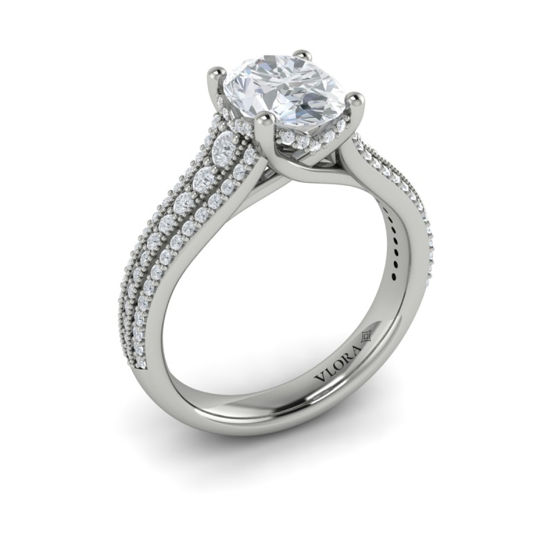 Elegant Oval Modern Vintage Engagement Ring