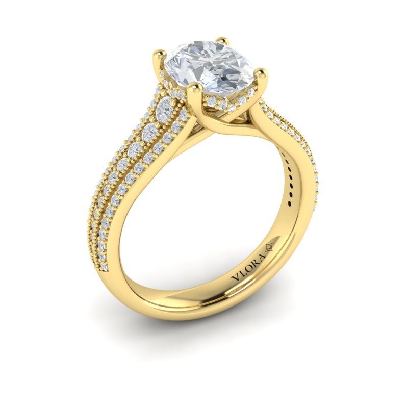 Elegant Oval Modern Vintage Engagement Ring