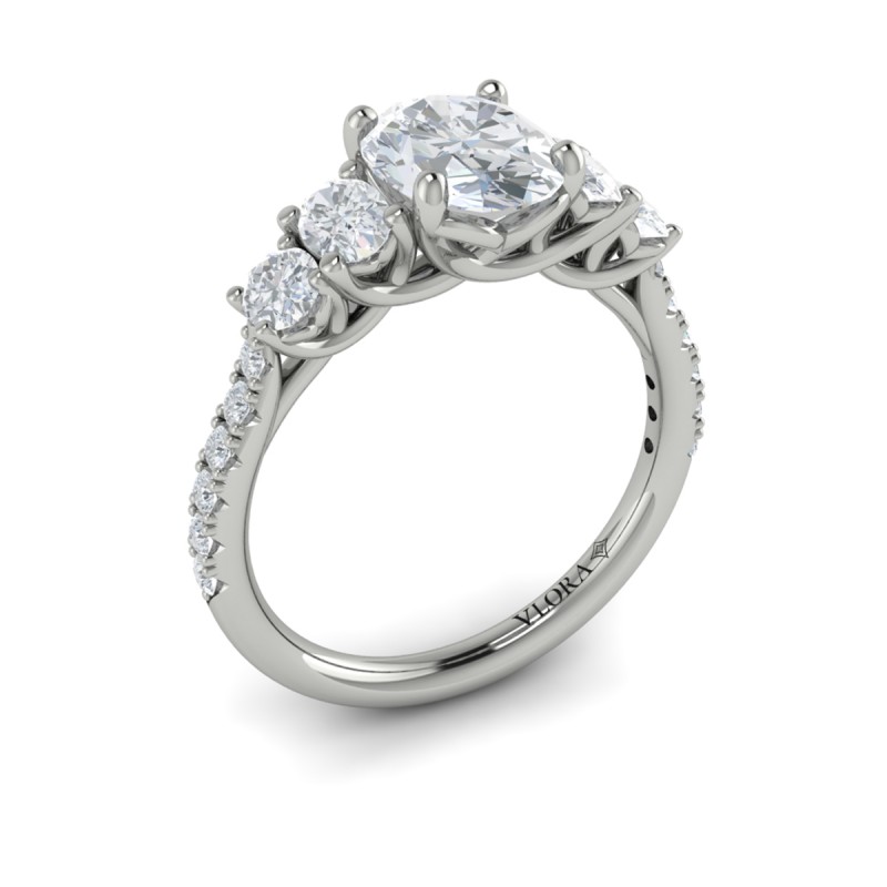 Quintet Oval Engagement Ring
