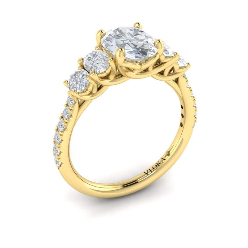 Quintet Oval Engagement Ring