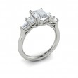 Quintet Emerald Cut Engagement Ring