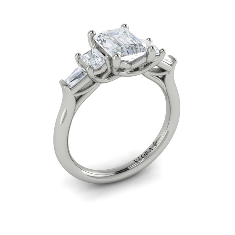 Quintet Emerald Cut Engagement Ring