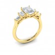 Quintet Emerald Cut Engagement Ring