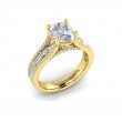 Triple Band Oval Engagement Ring