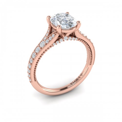 Vlora Classic, Modern Vintage, Split Shank Engagement Ring