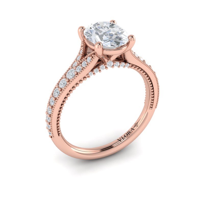 Vlora Classic, Modern Vintage, Split Shank Engagement Ring