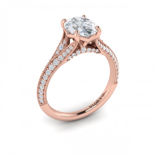 Vlora Classic, Modern Vintage, Split Shank Engagement Ring