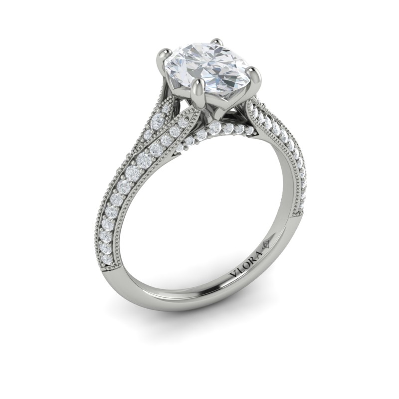 Vintage Splendor Oval Split Shank Engagement Ring