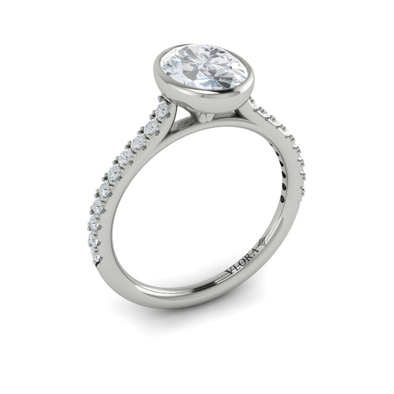 Classic Bezel Set Oval Engagement Ring
