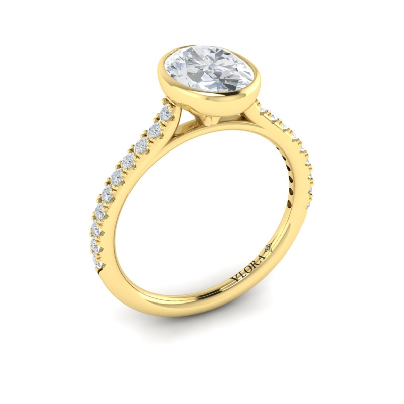 Classic Bezel Set Oval Engagement Ring