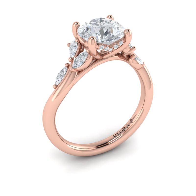 Flora Hidden Halo Engagement Ring