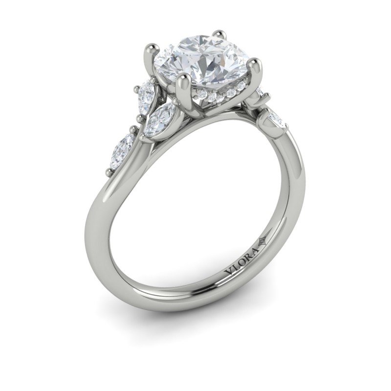 Flora Hidden Halo Engagement Ring
