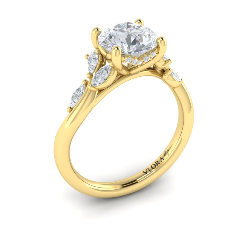 Flora Hidden Halo Engagement Ring