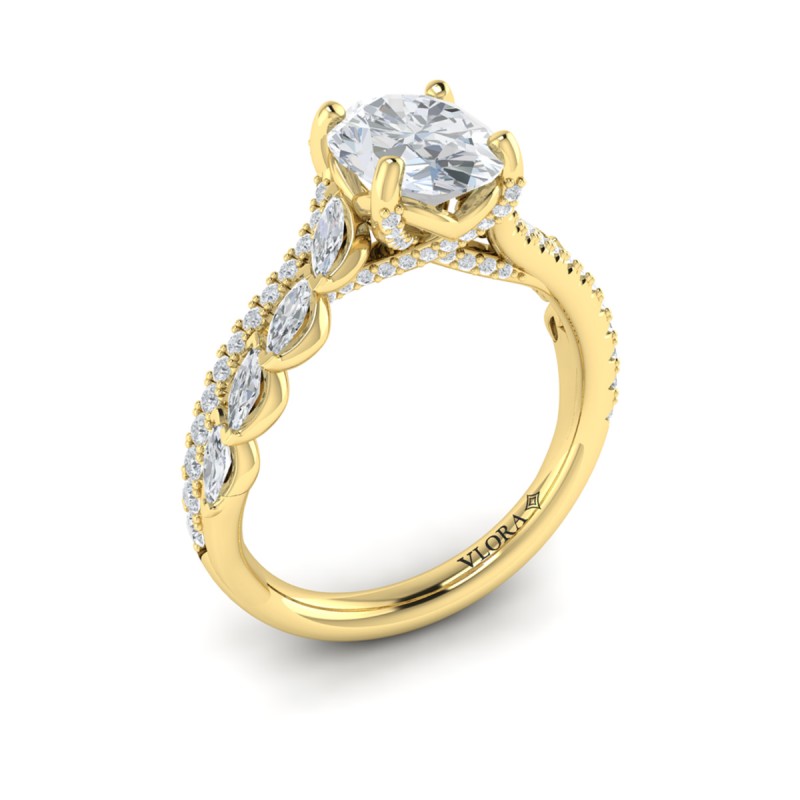 Bypass Oval Engagement Ring